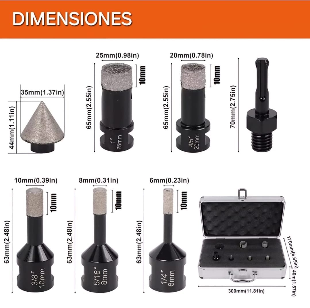 Brocas de diamante soldadas al vacío (alta durabilidad)